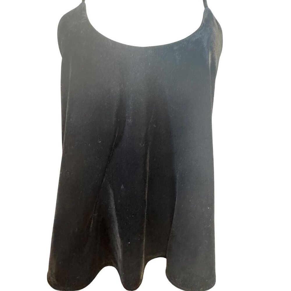 Zara Size S Black Velvet Strappy Back Sleeveless Polyester Top - Picture 10 of 13